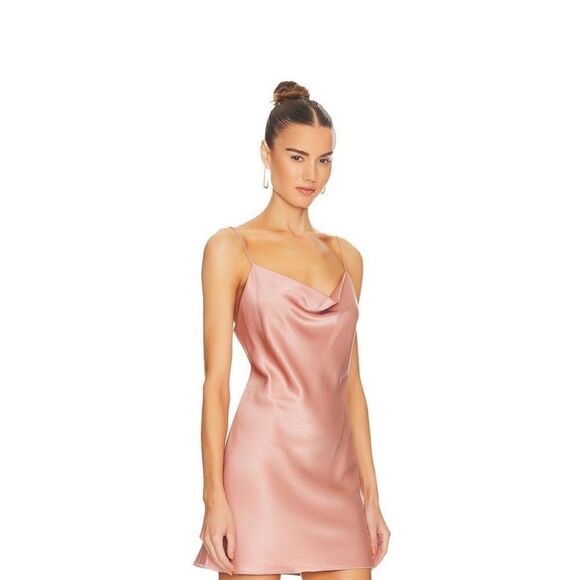 Alice + Olivia REVOLVE Harmon Mini Cowl Neck Slip Dress in Rose NWT $295 - Picture 4 of 10
